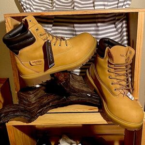 #91 Nautica Laced Hiking Boots - Tan & Dark Brown